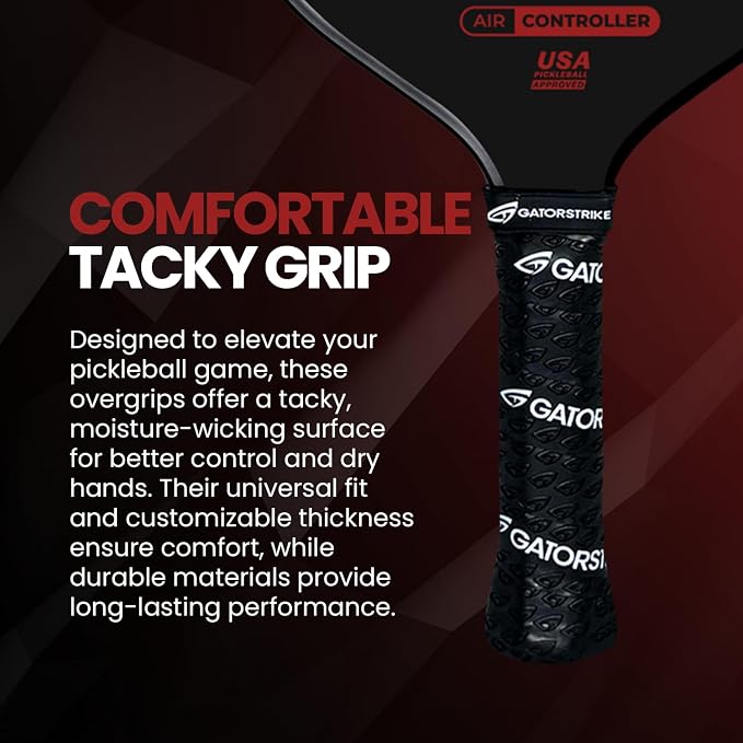 GATORSTRIKE Vincimus Air Controller T600 Pickleball Paddle, T600 Carbon Fiber Pickleball Paddle with Enhance PP Honeycomb 16mm Core, 8.1oz with GatorGrit Face