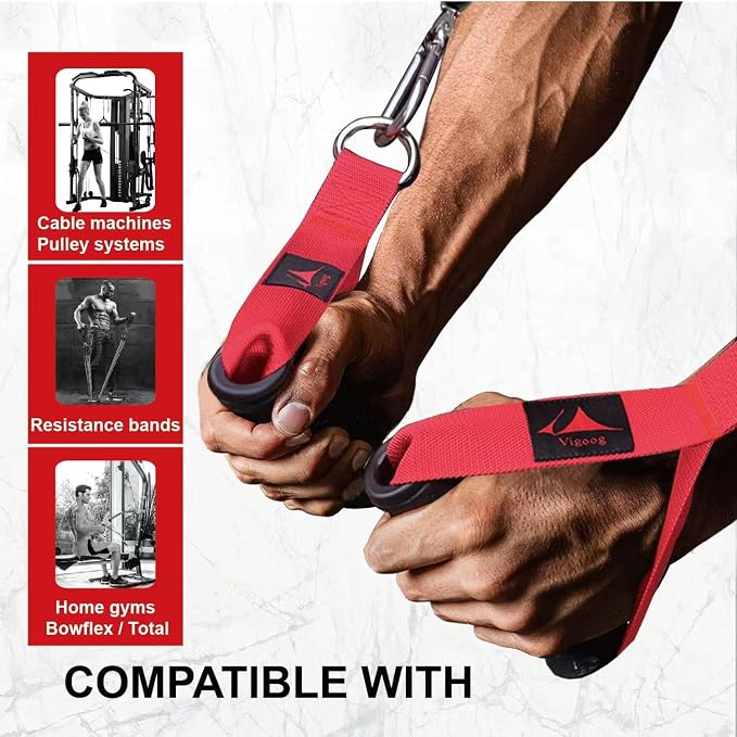 Heavy Duty Gym Workout Handles Attachment for Cable Machine,Resistance Band,Pulley System Home Exercise Equipment, Comfortable and Stronger Grip