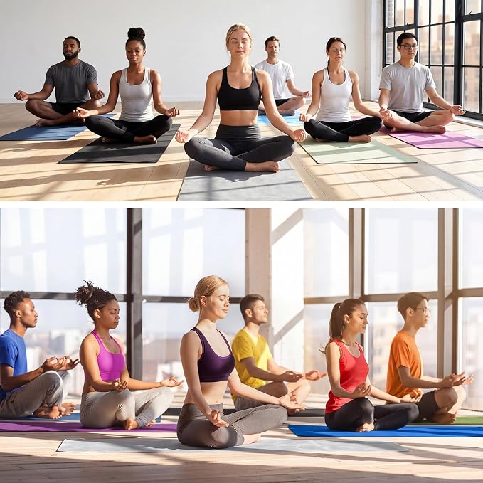 Breling 3 Pack 26"x73" Hot Yoga Mat Towel Pack Non-Slip Yoga Mat Gym Sweat Absorbent Microfiber Towel for Pilates Workout Women Men