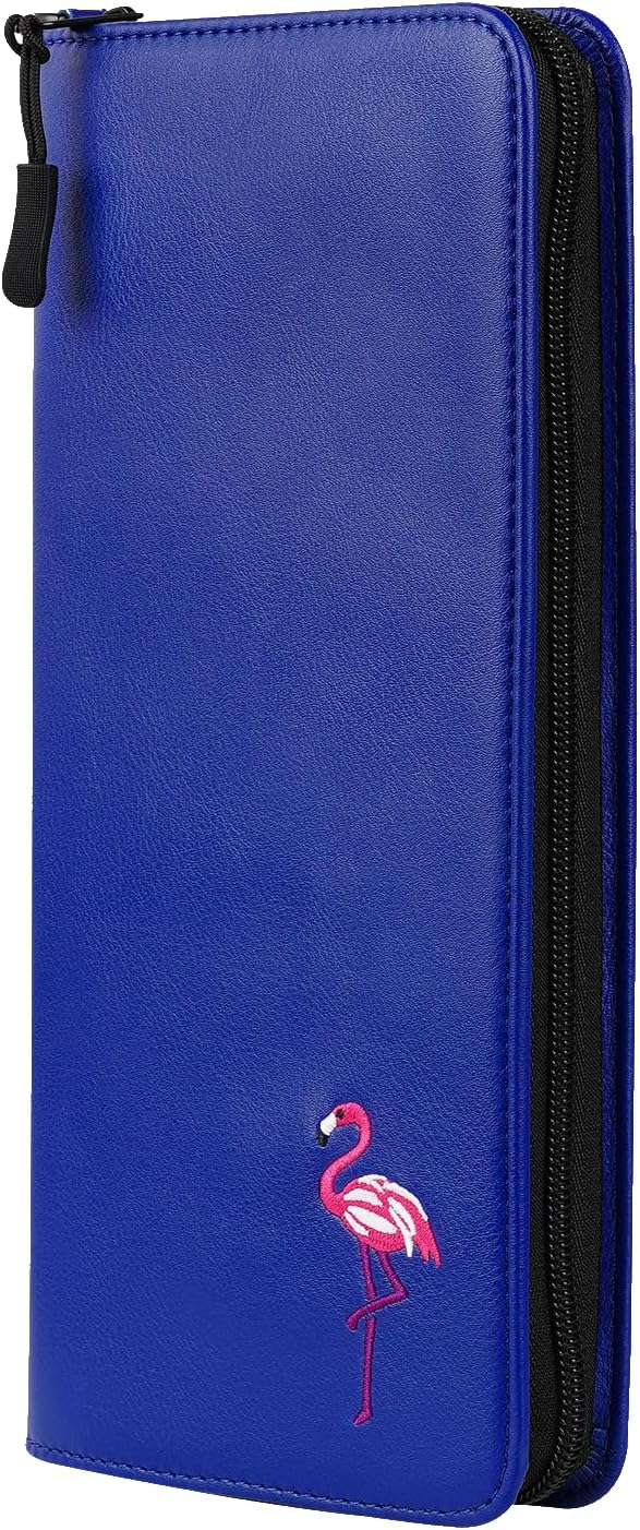 2thpart Golf Gloves Holder Case, Zipper Premium Glove Caddie, Organizer for Golf Gloves Synthetic Leather Blue