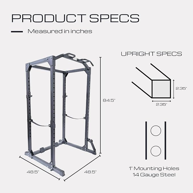 HulkFit Multi-Functional Adjustable Pro Series Power Rack Power Cage Exercise Equipment for Home Gym with Squat Rack Attachments and Accessories - Bench Press, Squats, and Deadlifts - Multicolor