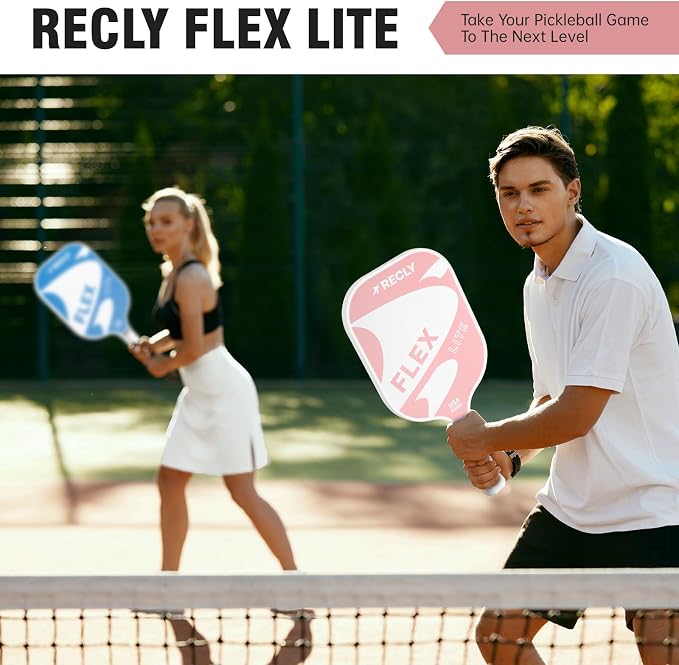 Recly Pickleball Paddles, Carbon Fiber Pickleball Paddle with UV Printed Finish & Sure-Grip Elongated Handle 14MM,USAPA Approved for Beginner and Professional Players