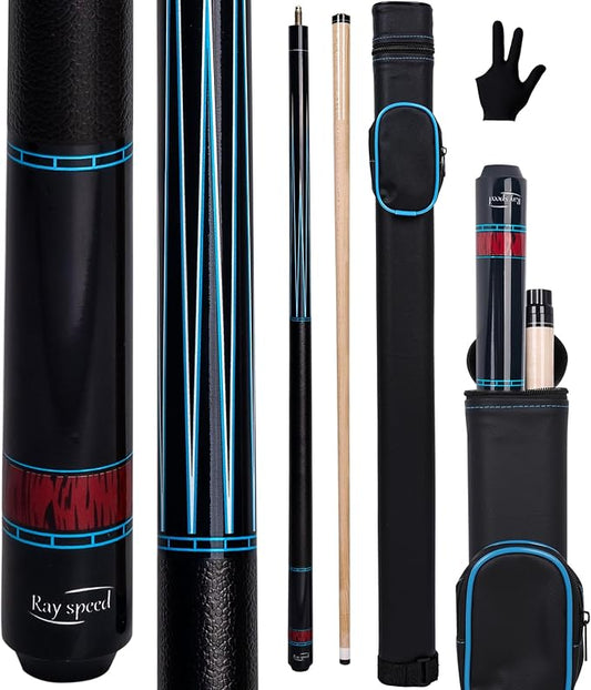 Pool Cue Stick Low Deflection Shaft Billiard Cue Stick with Hard Case 19-20 oz Professional Pool Stick