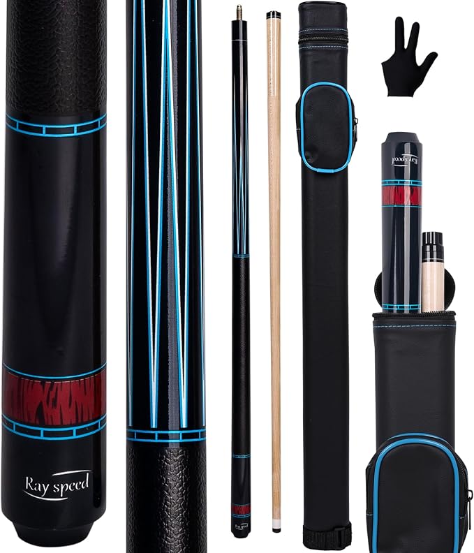 Pool Cue Stick Low Deflection Shaft Billiard Cue Stick with Hard Case 19-20 oz Professional Pool Stick
