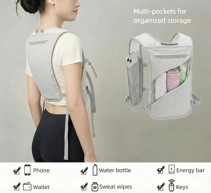 Running Vest for Women Men Hydration Backpack with 500ml Soft Flask Lightweight Water Pack
