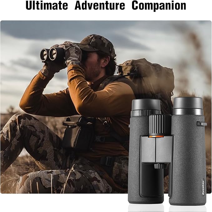 10x42 HD Binoculars for Adults High Powered with Low Light Night Vision – Lightweight Waterproof Binoculars with Smartphone Adapter for Hunting, Bird Watching, Stargazing & Outdoor Travel