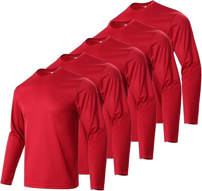 Mens Long Sleeve T-Shirts Casual Crew Neck Tee Shirt Summer Soft Running Swimming Cycling Fishing Tops