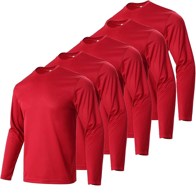 Mens Long Sleeve T-Shirts Casual Crew Neck Tee Shirt Summer Soft Running Swimming Cycling Fishing Tops