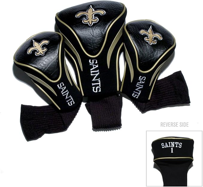 Team Golf NFL Cincinnati Bengals Contour Golf Club Headcovers (3 Count) Numbered 1, 3, & X, Fits Oversized Drivers, Utility, Rescue & Fairway Clubs, Velour Lined for Extra Club Protection