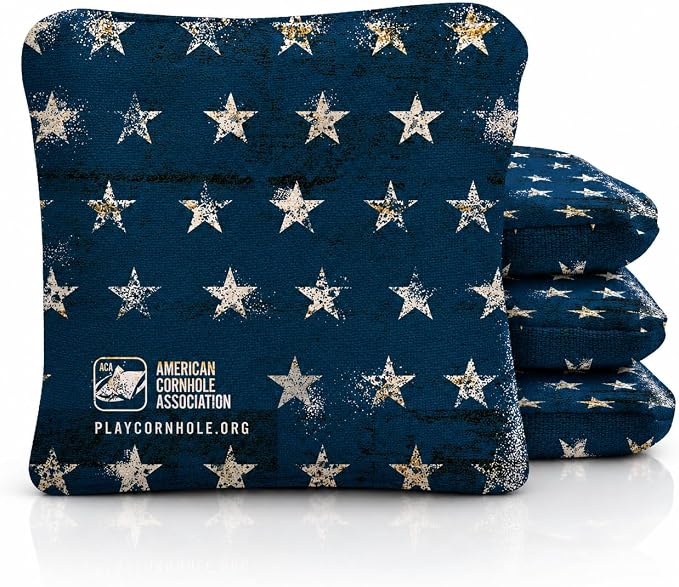 ACA Synergy Pro Professional Cornhole Bags Dual Sided Regulation 6x6 Set of 4 Vintage Flag
