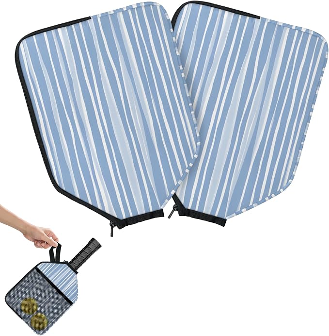 Stripe Design Pickleball Paddle Cover - Protective Polyester Sleeve for Paddles
