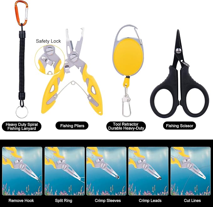 Fishing Fishing Tool Kit Gifts for Men Dad, Dad Fishing Backpack Gear Kit Lures Tackle Box Gift, Best Gifts for Fisherman Birthday, Fish Tools & Accessories Equipment Gift Set for Men Fishermen