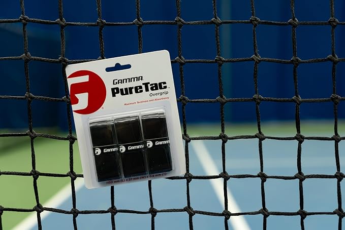 Gamma Sports PureTac Tennis Overgrip, Extra Tacky Racquet OG, Moisture Absorbent, Packs Available, Superior Playability, Racket, Pickleball, Platform, Badminton, Paddle