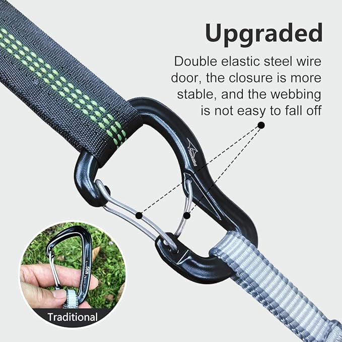 Camping Hammock Tent with Heavy Duty Carabiner Clips, Lightweight Hanging Hammocks Tree Straps, Bivvy Ground Tent for Outside, Hiking, and Travel