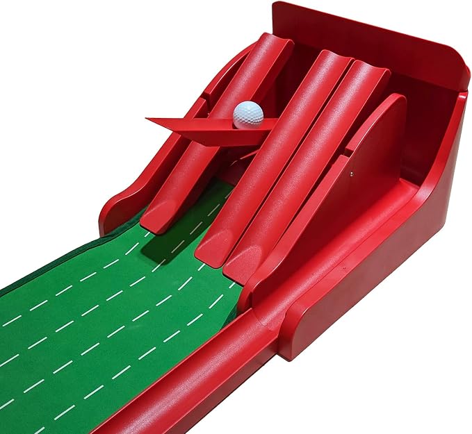 Crestgolf Professional Golf Practice Mat with Physical Feedback System – Engineer-Grade Composite, Automatic Ball Return,8 feet Suitable for Indoor Practice of Putting(Putting Green Golf Game Gift)