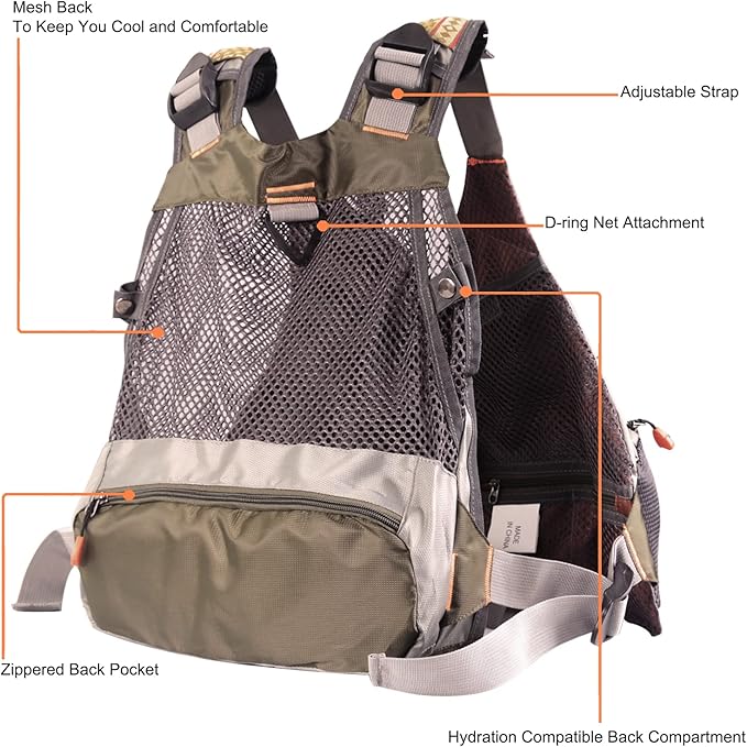 M MAXIMUMCATCH Maxcatch Fly Fishing Vest Pack for Men and Women Adjustable Outdoor Fishing (Vest/Sling Pack/Backpack)
