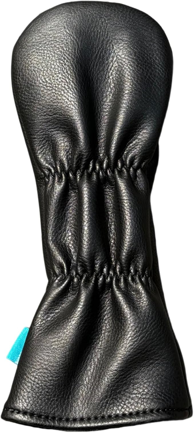 Golf Club Headcover 3 Wood Headcover Black n White Premium PU Leather Driver #3 Fairway Wood Hybrid Wood Head Cover Fits for All Brand