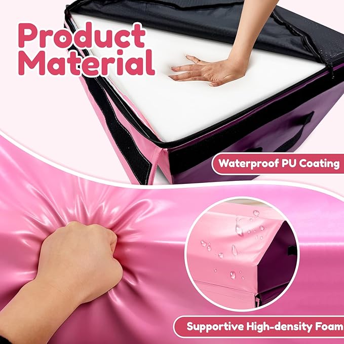 Detachable Octagon Gymnastics Mat, 17.5"x17.5"x23" Hometumbling mat, suitable for various gymnastic positions with High-Density Foam & Waterproof Cover