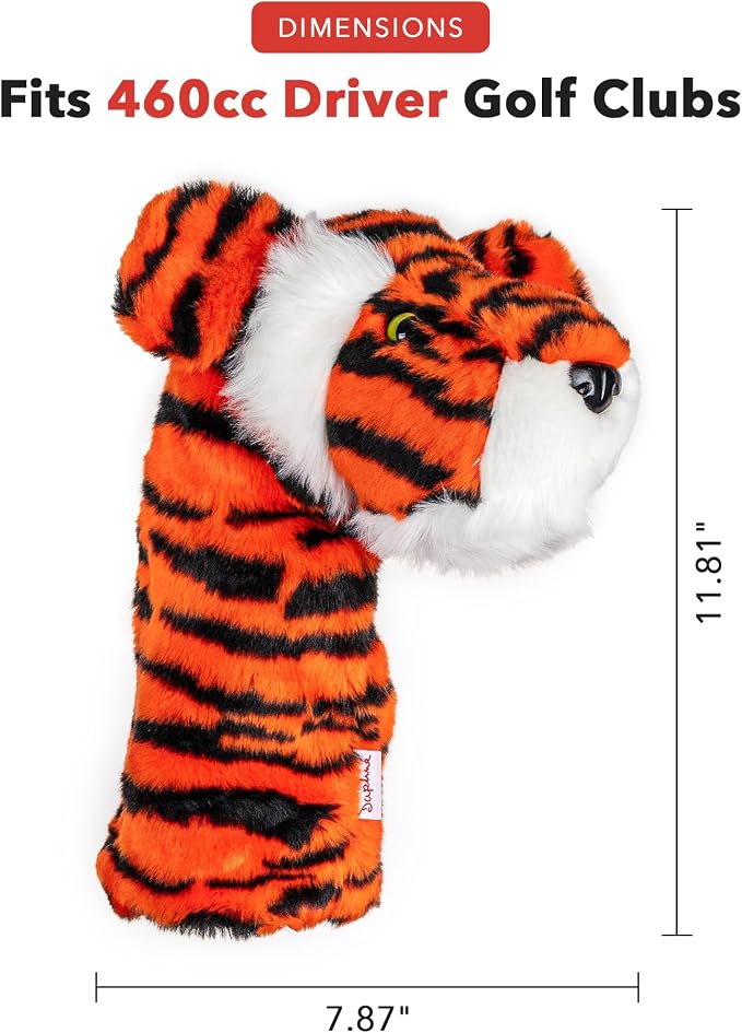 Daphne’s Headcovers Tiger Headcover Funny Golf Club Cover Stylish Protection for Club Driver Headcover for Men and Women
