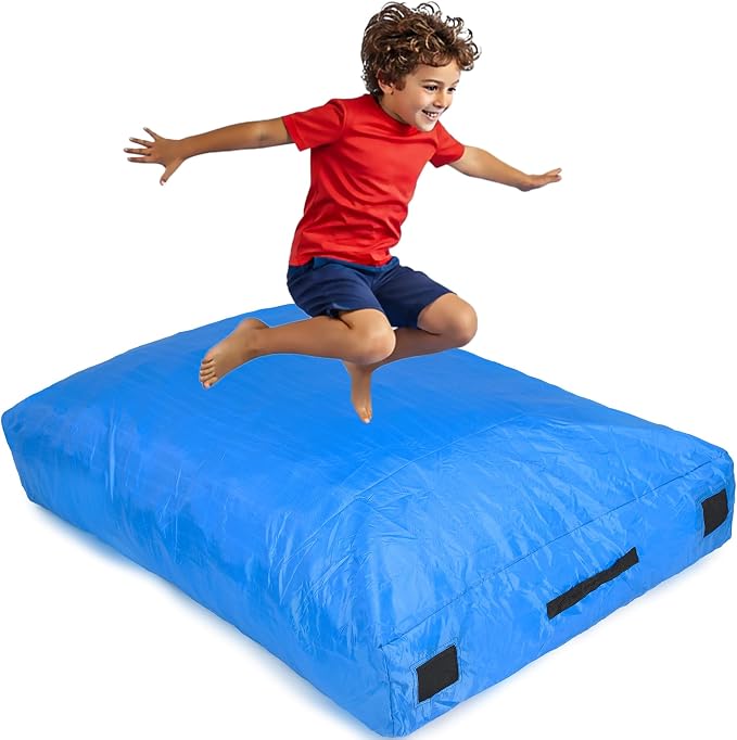 SaferBounce Crash Pad for Kids Sensory | Big 5Ft x 5Ft, 3Ft x 4Ft Or 3Ft x 3Ft | Autism Sensory Crash Mat for Jumping Play | Crashpad | Soft Foam Landing Pad | Giant Mat Pillow | Climbing, Gymnastics