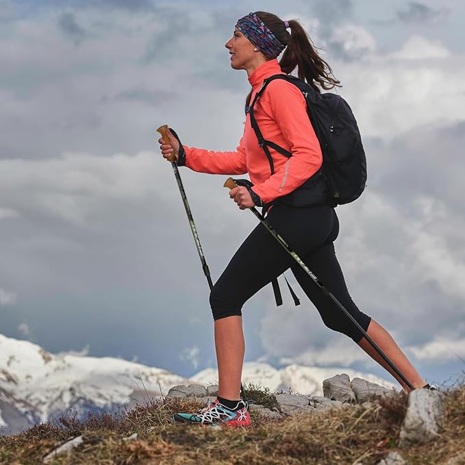 Fizan Tierra Trekking Poles – 8 oz, Ultralight, Backpacking, Thru Hiking Poles, Adjustable, Collapsible, Customized Fit, Cork Grips, Aluminum Walking Sticks