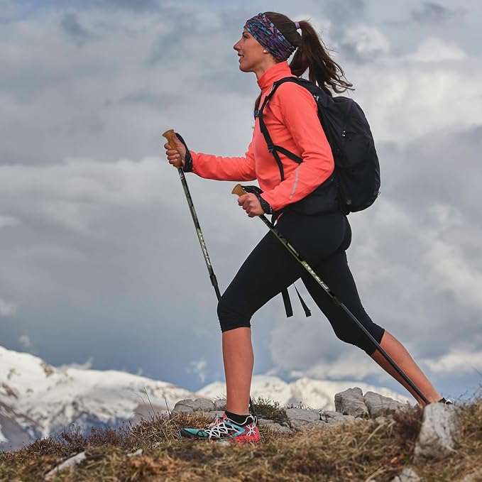 Fizan Tierra Trekking Poles – 8 oz, Ultralight, Backpacking, Thru Hiking Poles, Adjustable, Collapsible, Customized Fit, Cork Grips, Aluminum Walking Sticks