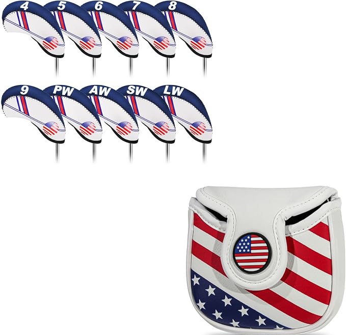 Golf Club Headcover Set – Premium Putter and Iron Covers, Fits All Standard Clubs, Protective and Stylish Design