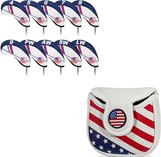 Golf Club Headcover Set – Premium Putter and Iron Covers, Fits All Standard Clubs, Protective and Stylish Design