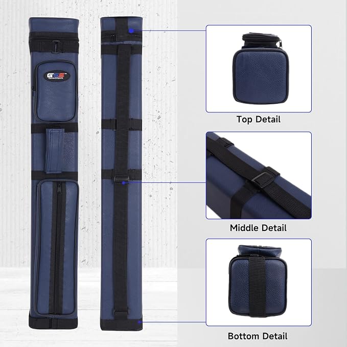 GSE Games & Sports Expert 3x6 Hard Pool Cue Case, Billiard Stick Carrying Bag for 3 Sticks, Holds 3 Butts and 6 Shafts (Several Colors Available)