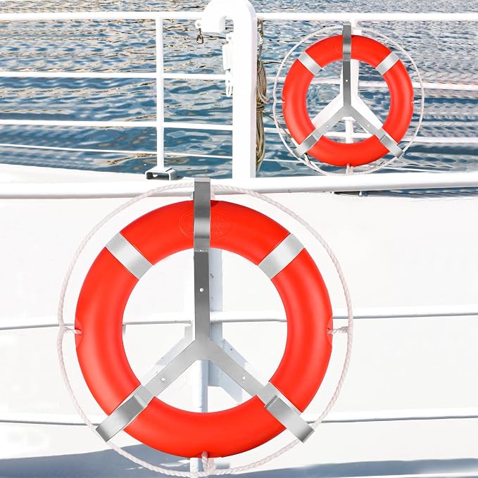 23"/28” Life Ring, Life Preserver Ring with 98.4FT Water Floating Lifesaving Rope,Boat Safety Throw Rings with Reflective Tape,(Orange) - 2 Size