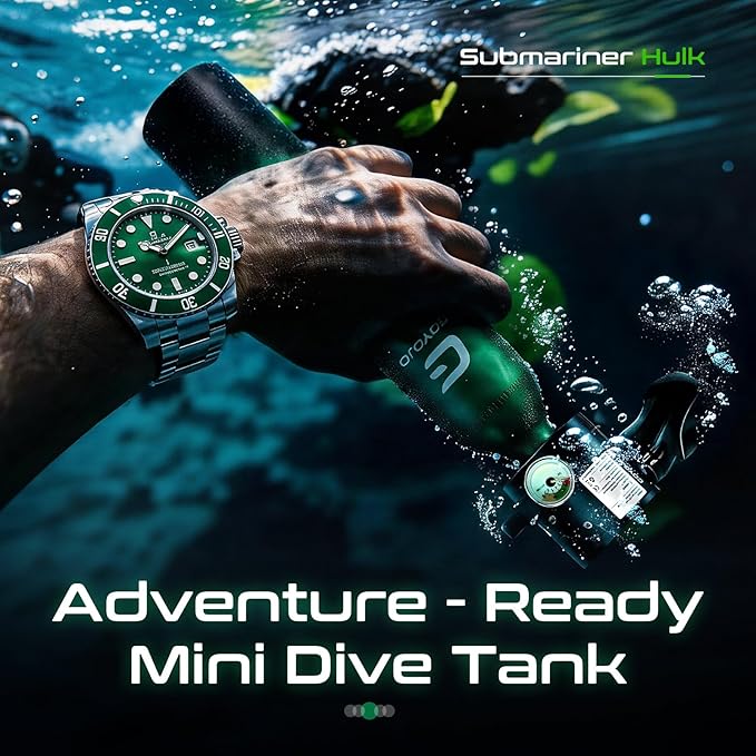 GOYOJO Mini Scuba Tank with DOT Certified, Portable Scuba Diving Kit with Optional Snorkel Mask Combo, Refillable Emergency Backup Pony Bottle for Snorkeling, Underwater Breathing, Training