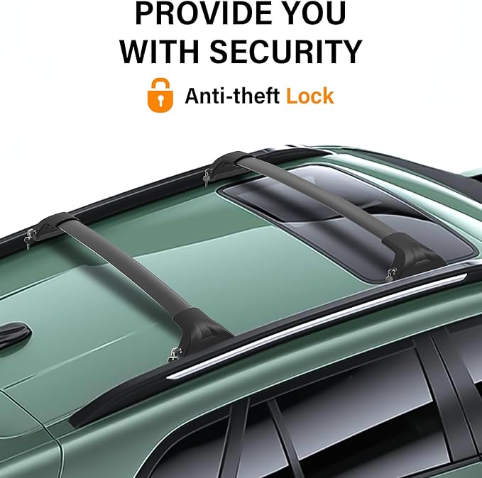 300lbs Lockable Roof Rack Cross Bars Compatible with 2023-2026 Chevrolet Chevy Trax 2RS ACTIV LT, Aluminum Roof Rails Crossbar for Cargo Carrier Luggage Kayak Canoe Snowboard