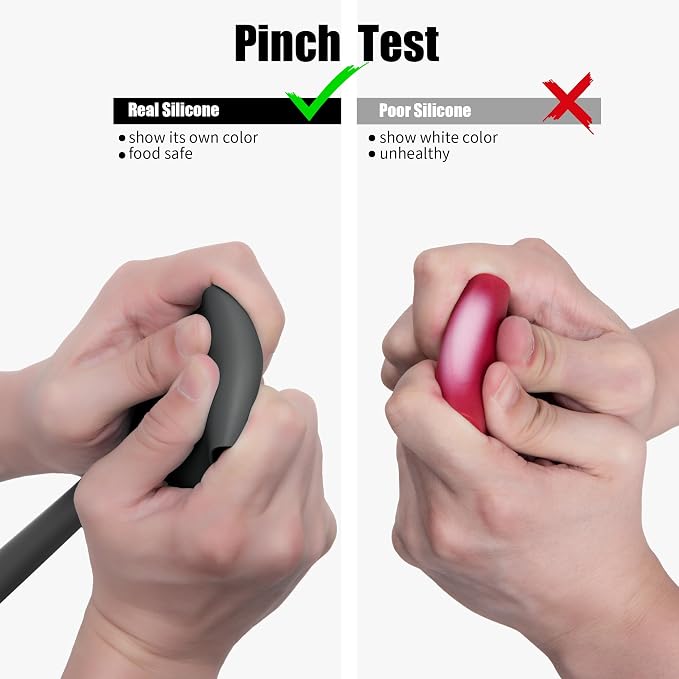 3-Piece Silicone Spatula Scrapers: Doosu 600°F Heat Resistant Food Grade Kitchen BPA Free Rubber Baking Cooking Tool Nonstick Utensil Set for Mixing, Scraping, Folding, Stirring, Serving (Black)