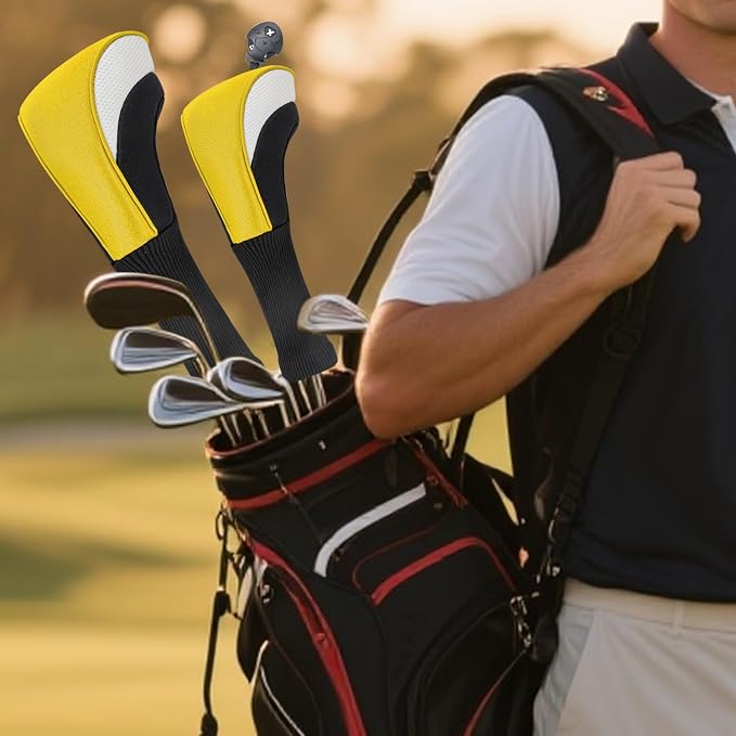 Wood Headcover Golf Club Covers Driver Headcovers Nylon Head Covers Designed to Fit All Woods - 3/4/5/6 Pack/Set Golf Accessories Suitable for Men and Women