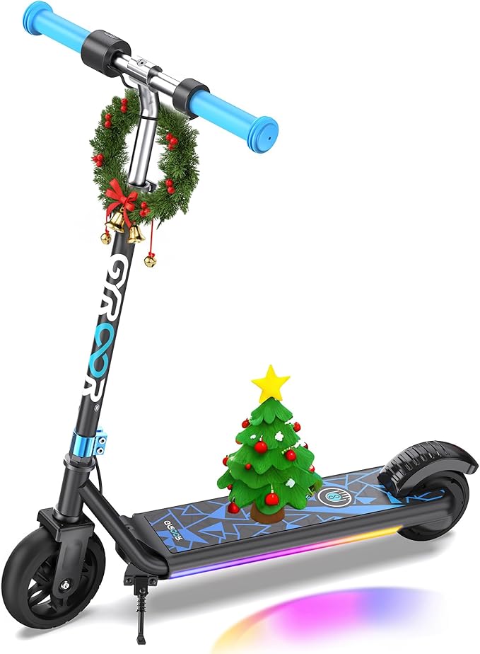 Gyroor H30 Max Electric Scooter for Kids Ages 6-12, 150W Powerful Motor, Bluetooth Music, Dual Brake System, Adjustable Height and Speed, Best Gifts for Kids