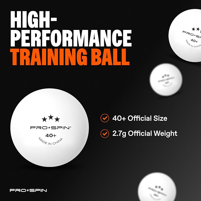 PRO-SPIN Ping Pong Paddles - High-Performance Set with Premium Table Tennis Rackets, 3-Star Ping Pong Balls, Compact Storage Case | Professional Quality Ping Pong Paddle Set | Indoor & Outdoor Games