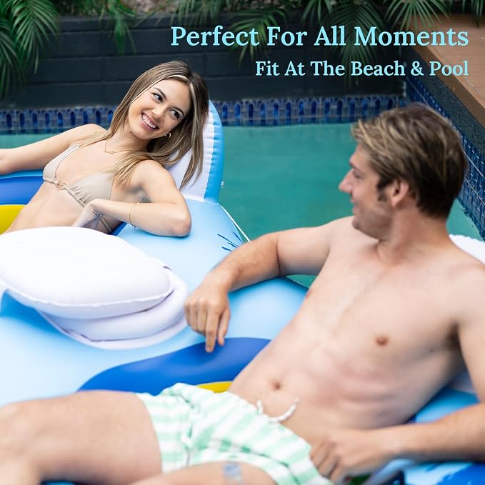 River Tubes for Floating Heavy Duty Inflatable Floating Lounger Premium River Water Rafts Pool Float with Cup Holder Above Lake for Adults