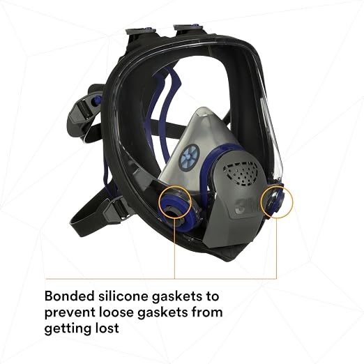 3M Ultimate FX Full Facepiece Reusable Respirator, FF-401, NIOSH, ANSI, Six-Strap Harness for a Secure Comfortable Fit, Cool Flow Valve, Passive Speaking Diaphragm, Small