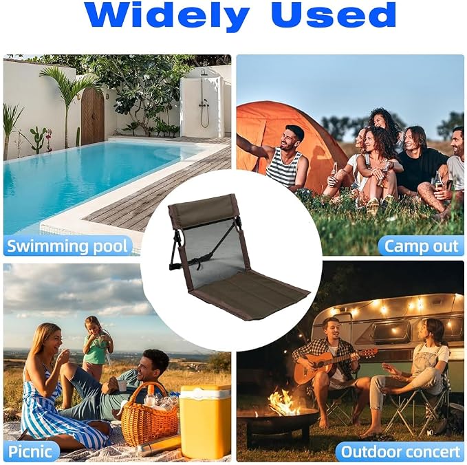 2 Pack Foldable Camping Chairs with Mesh Backrest,Ultra-Light Portable Beach Chairs with Carry Bag for Sunbathing Swimming Poolside Picnic Lawn Road Trips (Brown)
