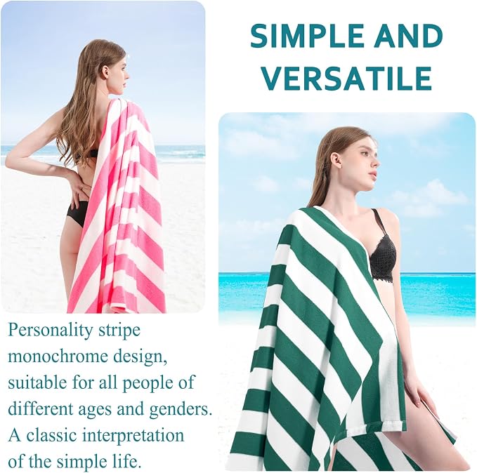 6 Packs Oversized 72x40 Inch Stripe Beach Towel Thin Terry Set XL Big Extra Large Accessories Essentials Soft Clearance Super Absorbent Pool Travel Bath Swim Camping Towels Bulk Men Women Adults Gift