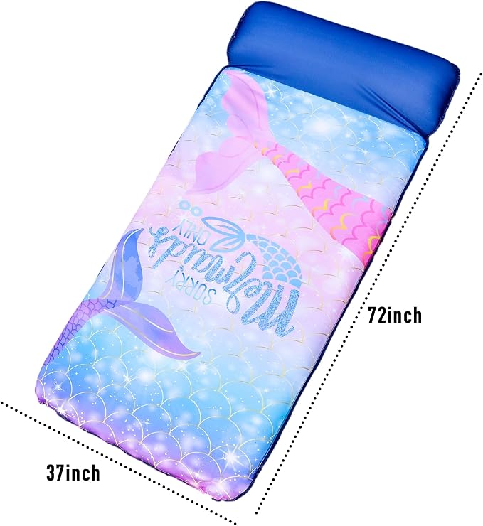 FindUWill Oversized Pool Float Lounge, 72" X 37" Extra Large Fabric-Covered Pool Floats for Adults, Inflatable Contour Lounger with Headrest Ultra-Comfort Cooling Pool Raft (XL, Monstera)