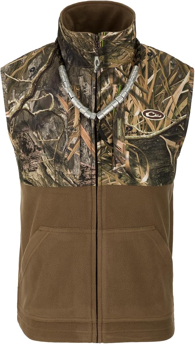 Drake Waterfowl Men's MST Eqwader Waterproof Windproof Hunting Vest | Breathable Moisture-Wicking Material, Fleece Lining, Taped Seams, Zippered Pockets