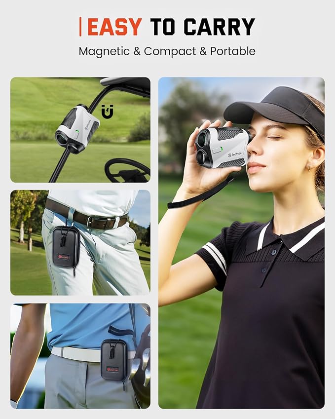 Bestsee Golf Rangefinder with Slope -1700 Yards Laser Range Finder Golf for Hunter, High-Precision Flag Pole Locking Vibration, 7X Magnification, USB-C Rechargeable Rangefinders Magnet Strip