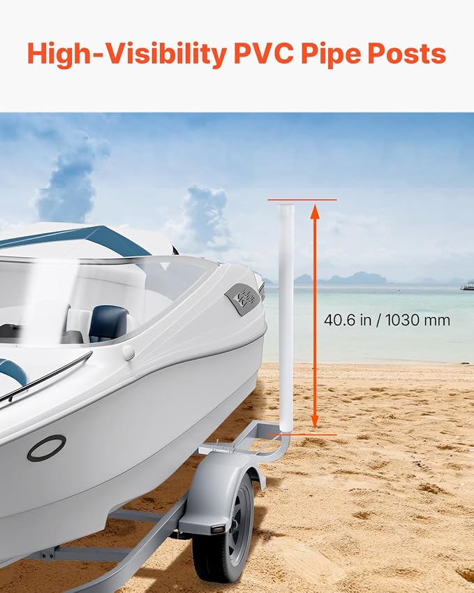 VEVOR Boat Trailer Guide, 16.7"- 60″ Adjustable Design Trailer Guide Poles, 2PCS Trailer Guide-Ons for Ski Boat, Fishing Boat or Sailboat Trailer