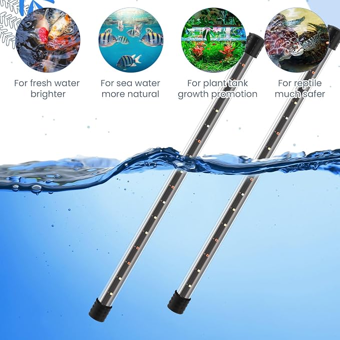 Sieral Aquarium Lids Polycarbonate Canopy with LED Light 2 Pcs Set 22.95 x 11.5 x 0.12 Inch for 33/40/55 Gallon with Center Brace Aquariums Cover Fish Tank Lid with a Hook Knife, Clear