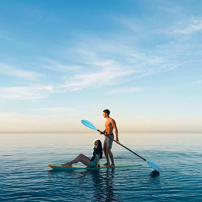 Heavy Duty Kayak Paddle, 96 Inches Kayaking Oars for Boating Canoeing with Free Paddle Leash Aluminum Alloy Shaft Paddle Blades Blue Color.