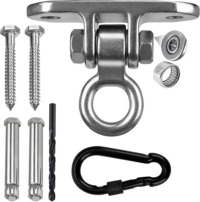 Heavy Duty Swing Hanger for 1000 LBS Capacity Hammock Hanger 180° Swing Stainless Steel Swing Hardware Accessories for Porch Playground Yoga Sand Bag