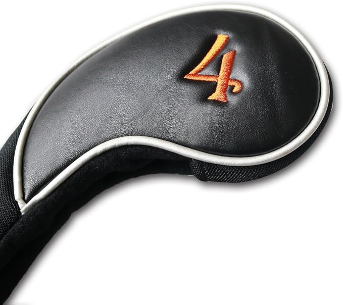 CRAFTSMAN GOLF Black Iron Head Covers Headcover Set with Colorful No. for Taylormade Cobra Mizuno Etc.Suitable for Right and Left Hander Golfer