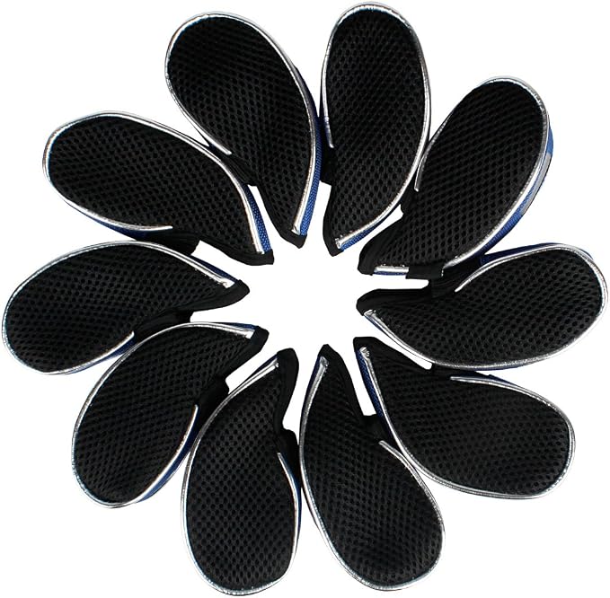 Andux Mesh Golf Iron Club Head Covers Clear Window 10pack | Left and Right Handed