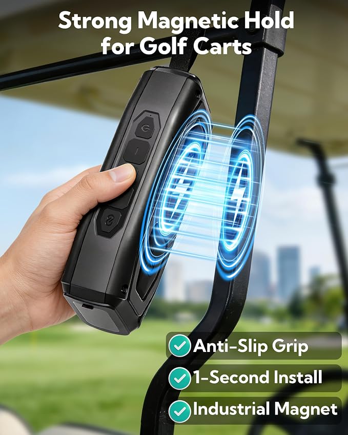 ShellHome Golf Magnetic Bluetooth Speakers, Portable Wireless Waterproof Speaker, 30H Playtime, IPX6, Shockproof, TWS Stereo, RGB Lights, Golf Cart Accessories, Golf Gifts, for Outdoor, Camping